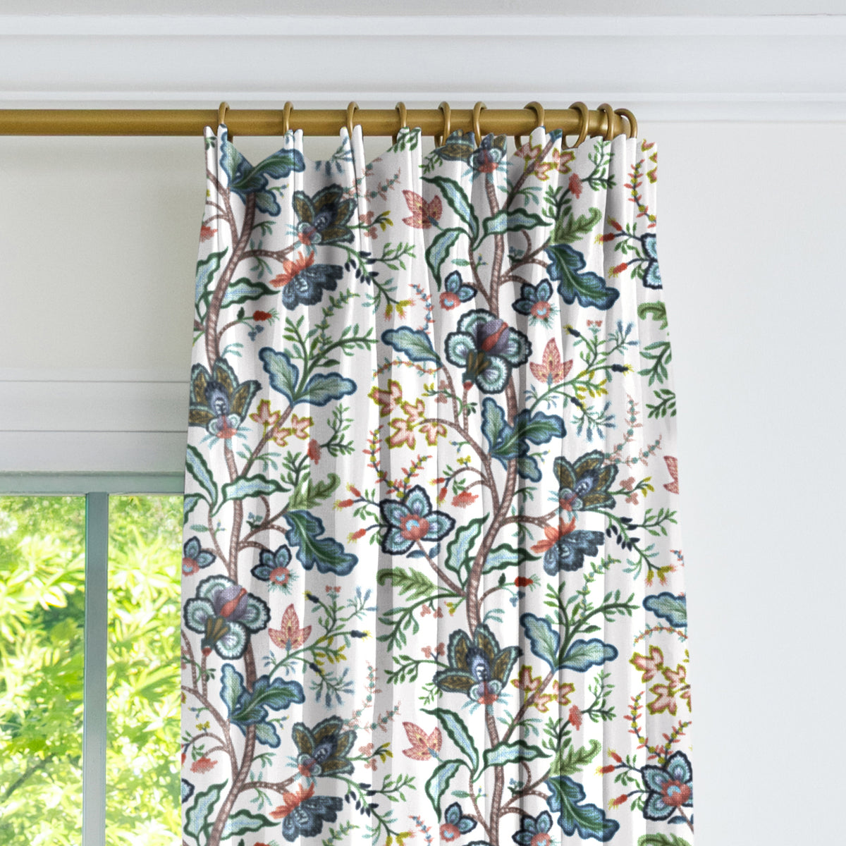 Vera Vine Drapery Panel - White