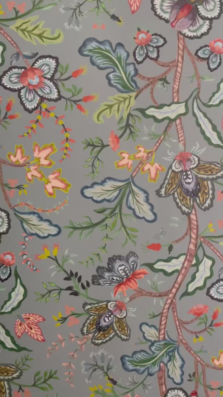 Vera Vine Wallpaper - House Blue