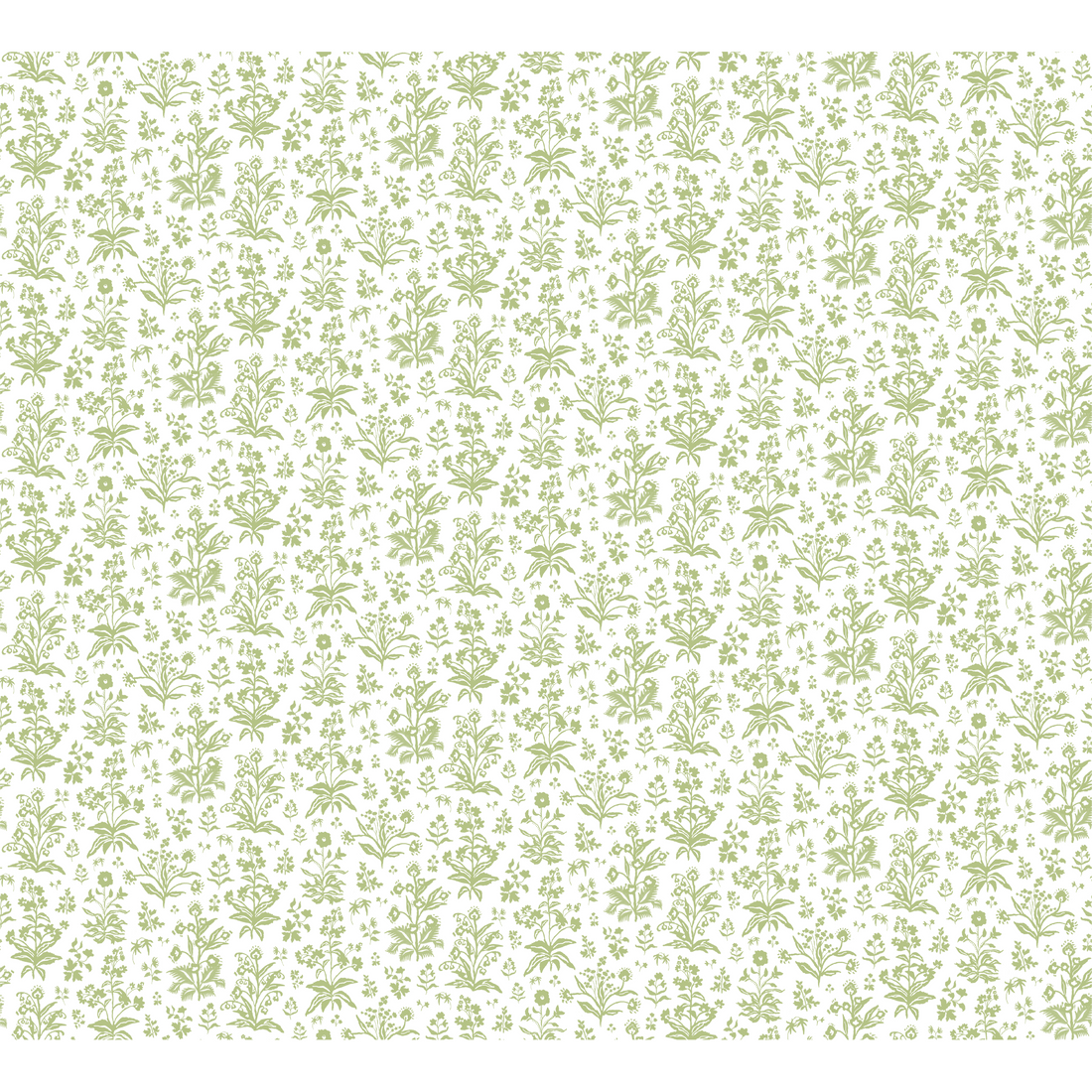 Meadow Fabric - White / Apple