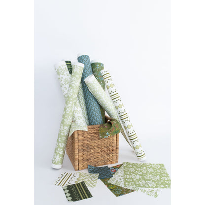 Meadow Fabric - White / Apple