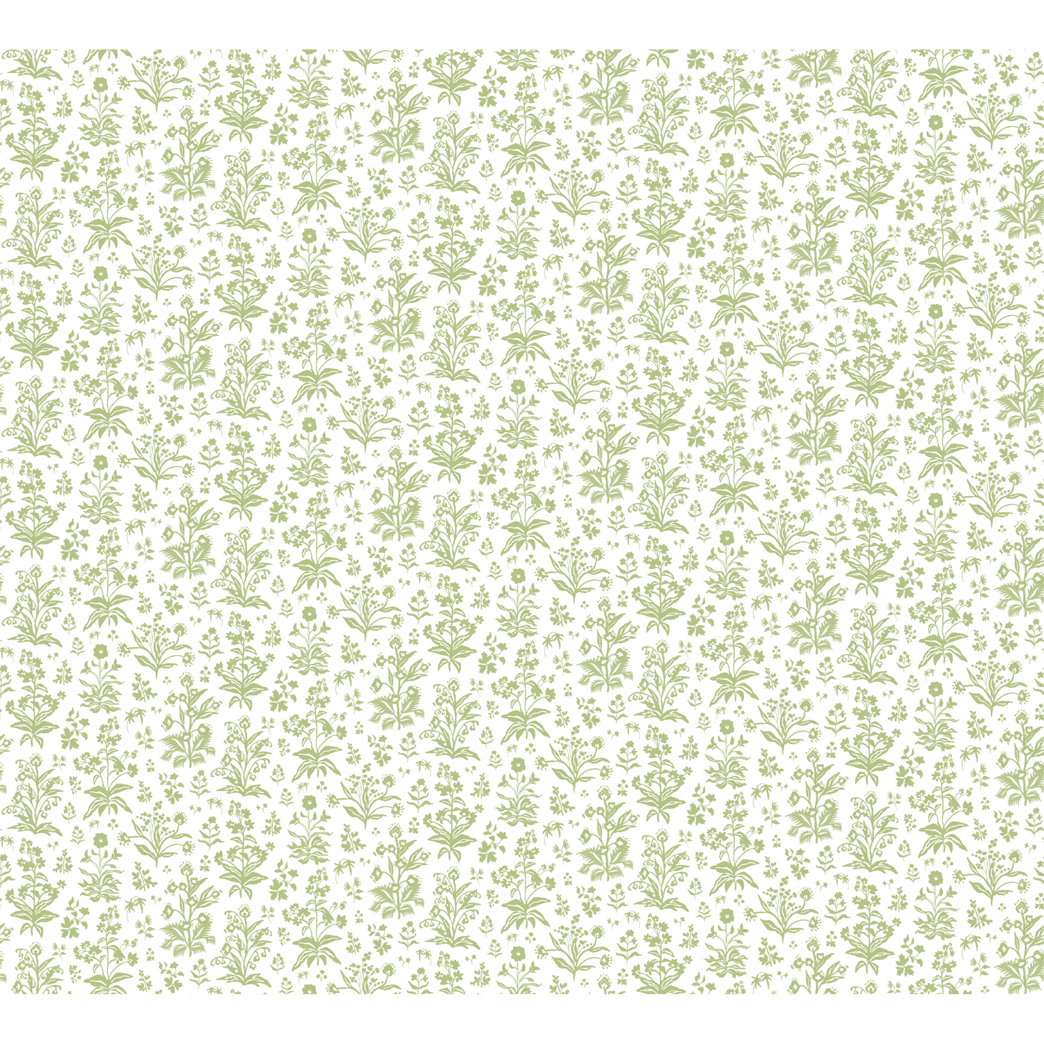 Meadow Fabric - White / Apple