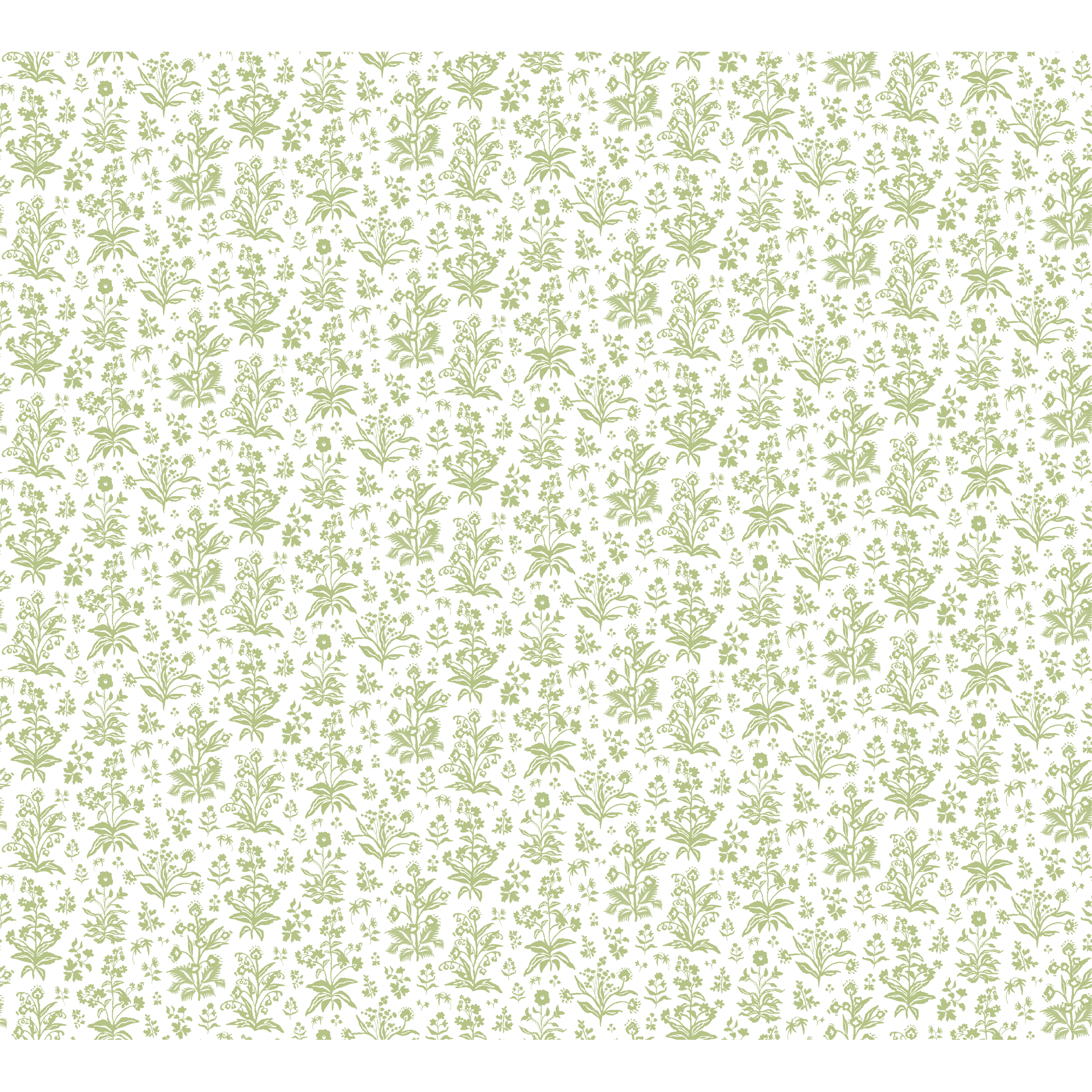 Meadow Fabric - White / Apple