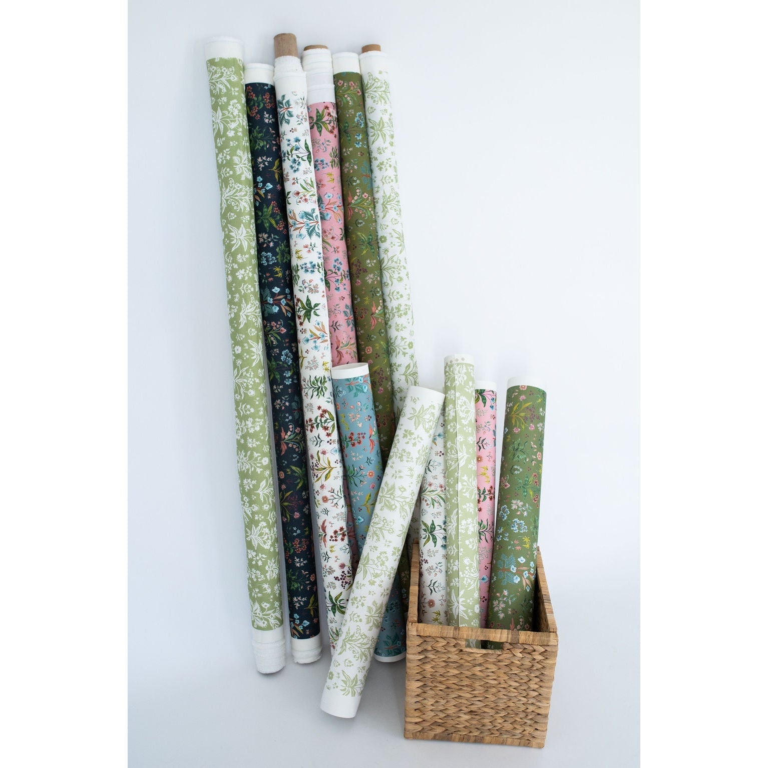 Meadow Fabric - White / Apple