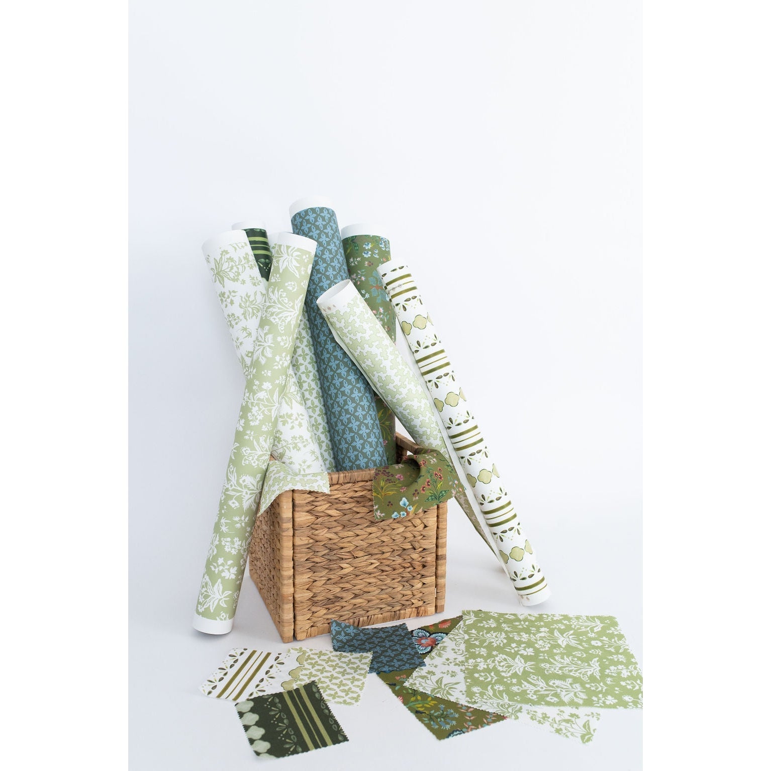 Meadow Fabric - White / Apple