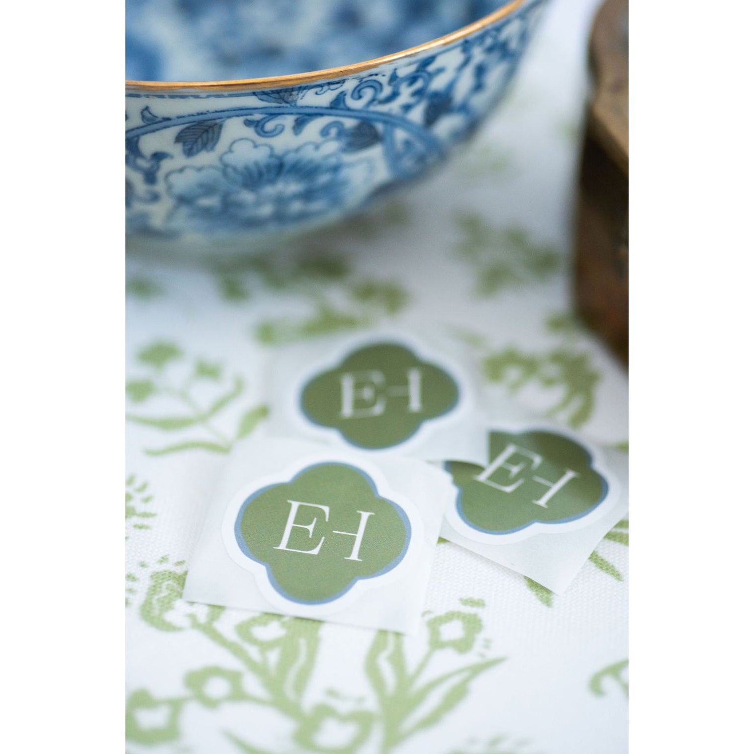 Meadow Fabric - White / Apple