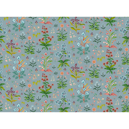 Meadow Multi Wallpaper - House Blue