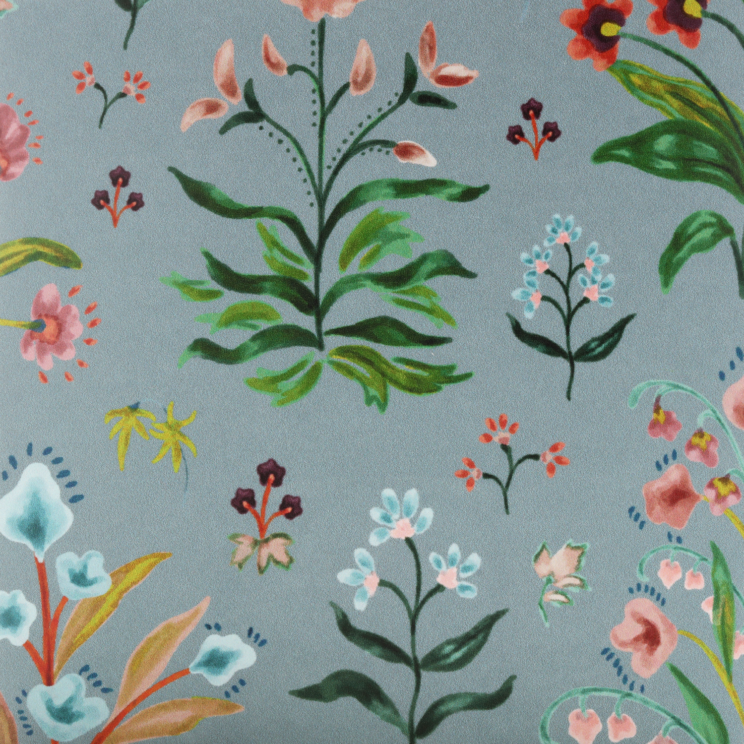 Meadow Multi Wallpaper - House Blue