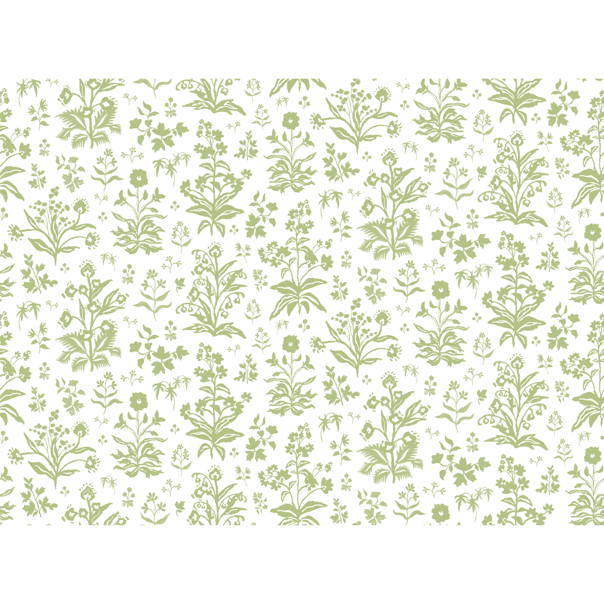 Meadow Wallpaper - White / Apple