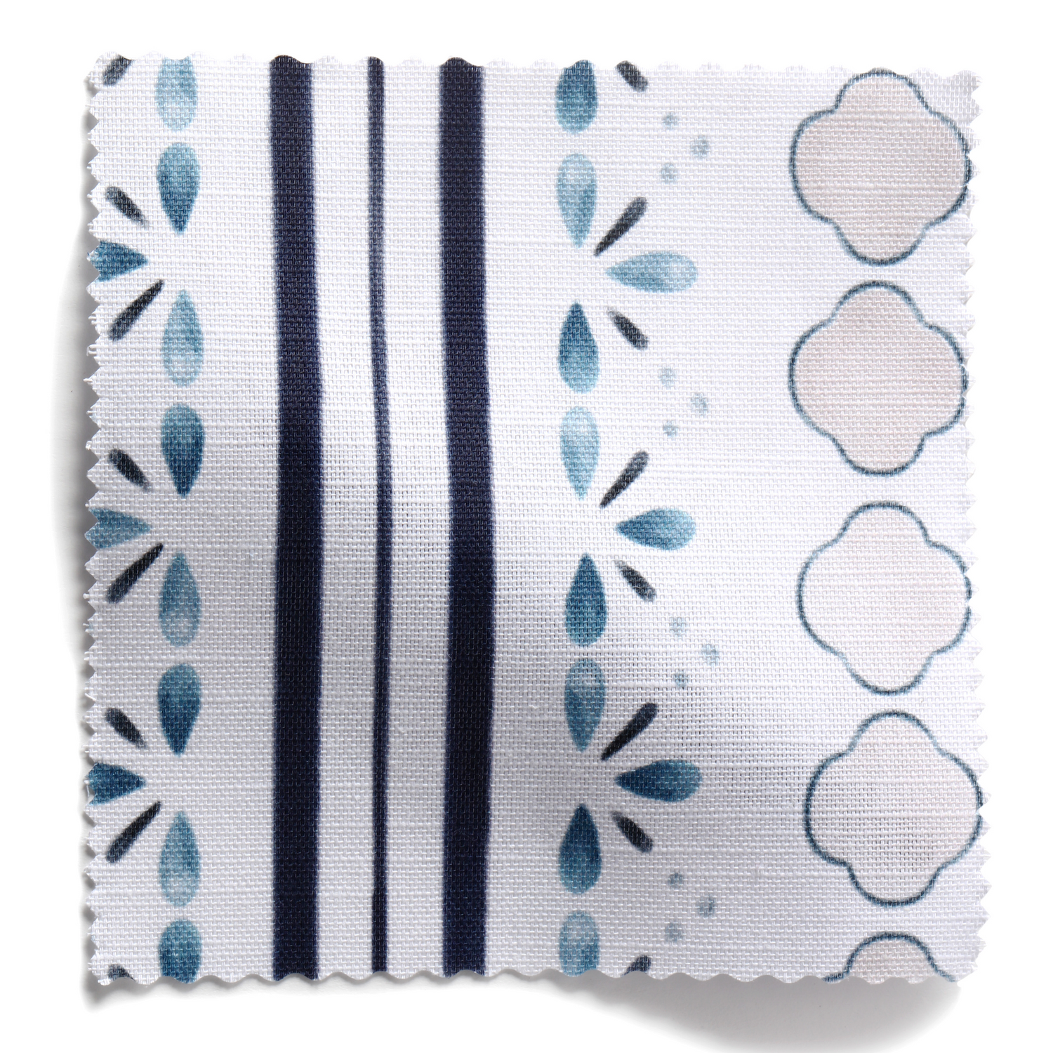Stratford Fabric - White / Denim