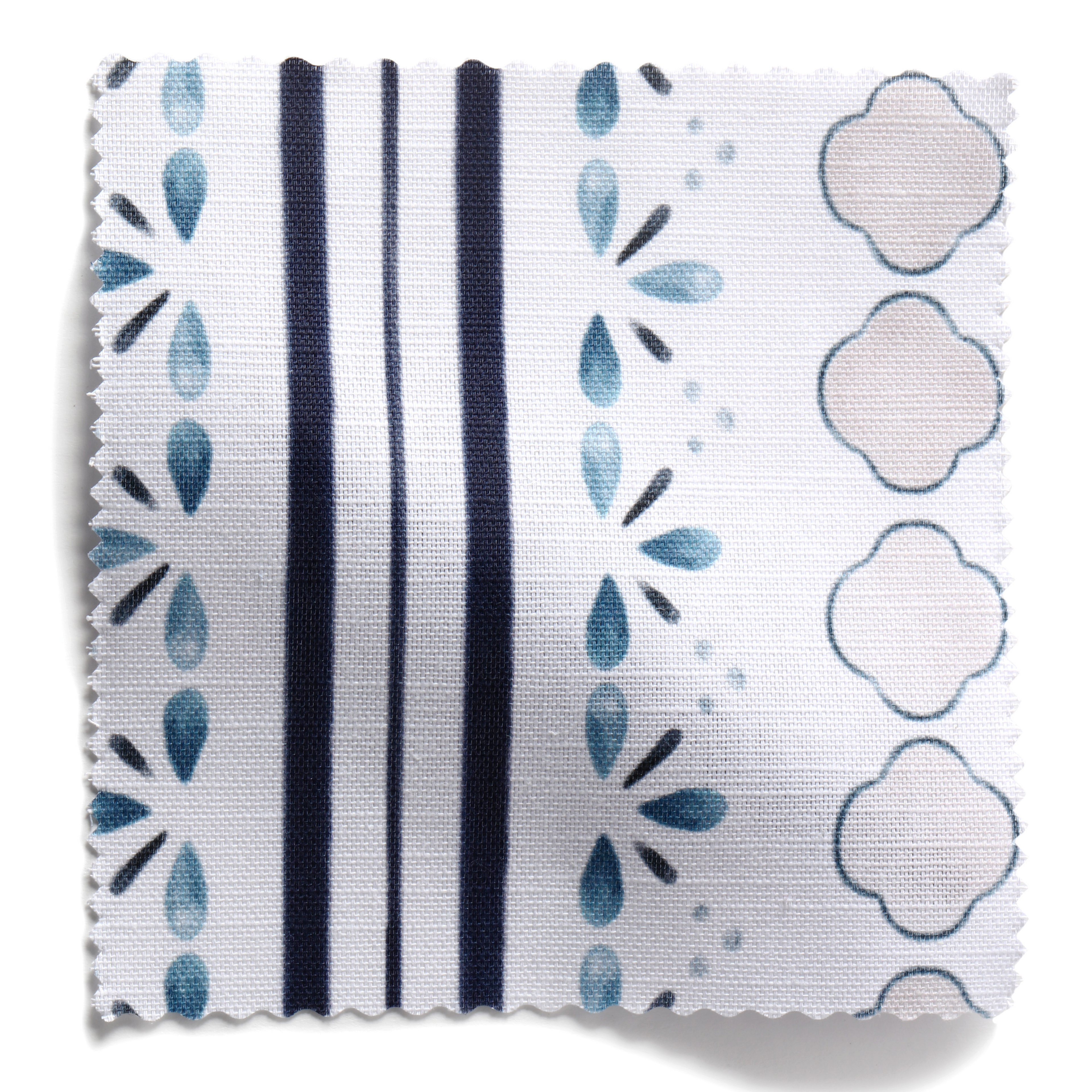 Stratford Fabric - White / Denim