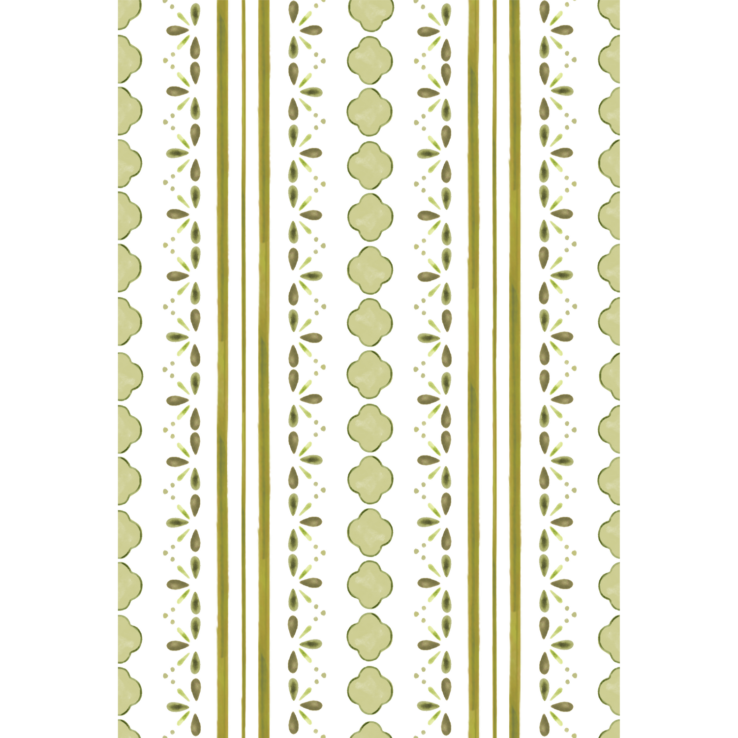 Stratford Fabric - White / Fern