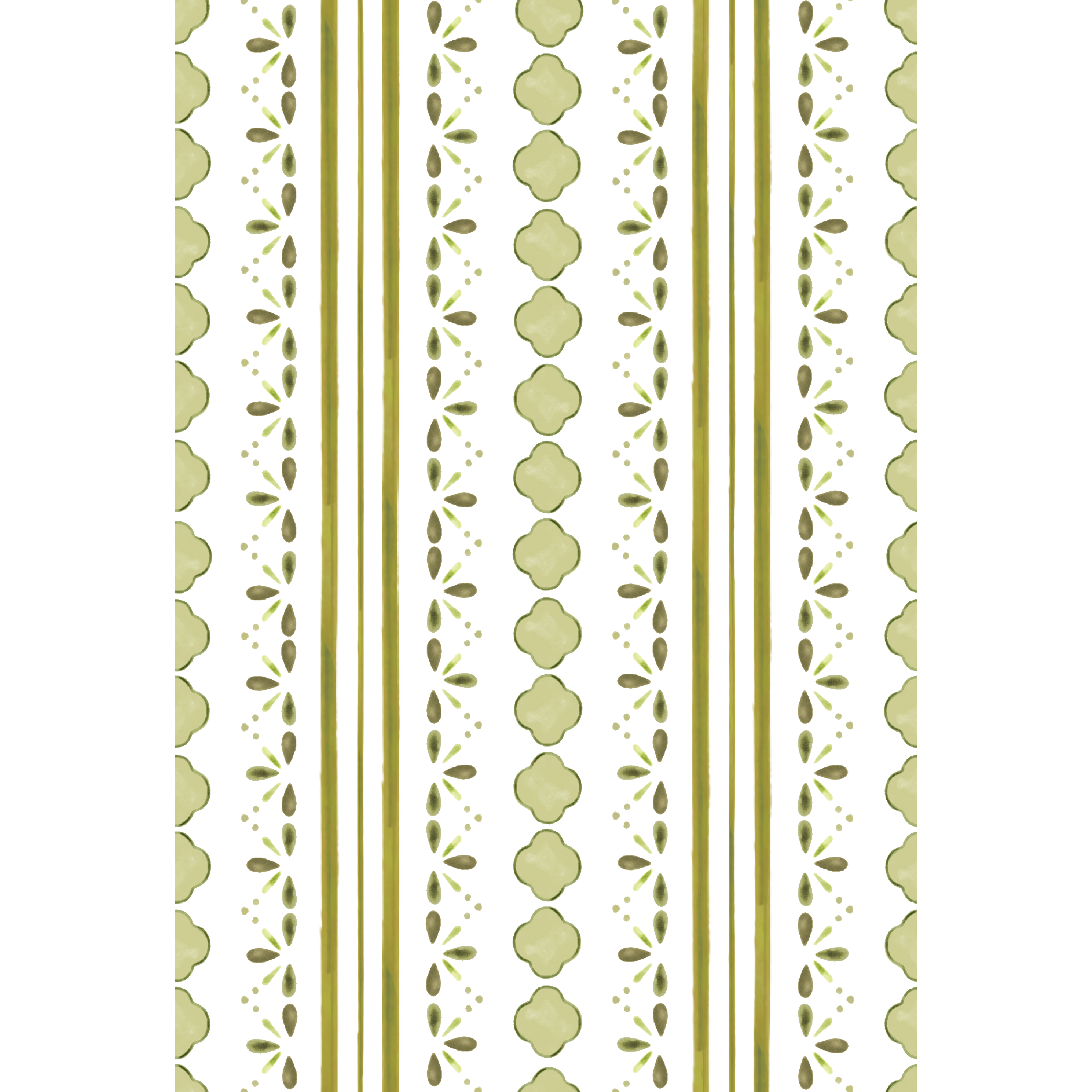 Stratford Fabric - White / Fern