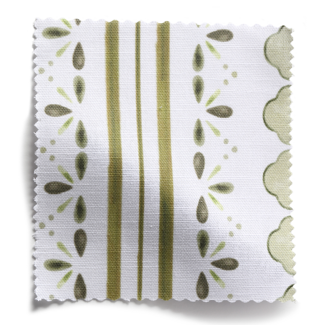 Stratford Fabric - White / Fern