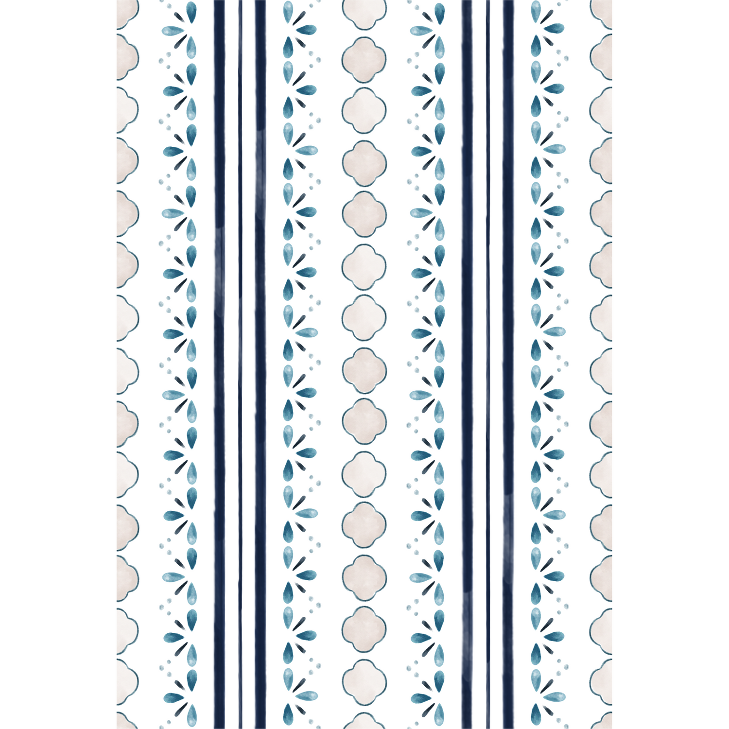 Stratford Wallpaper - White / Denim