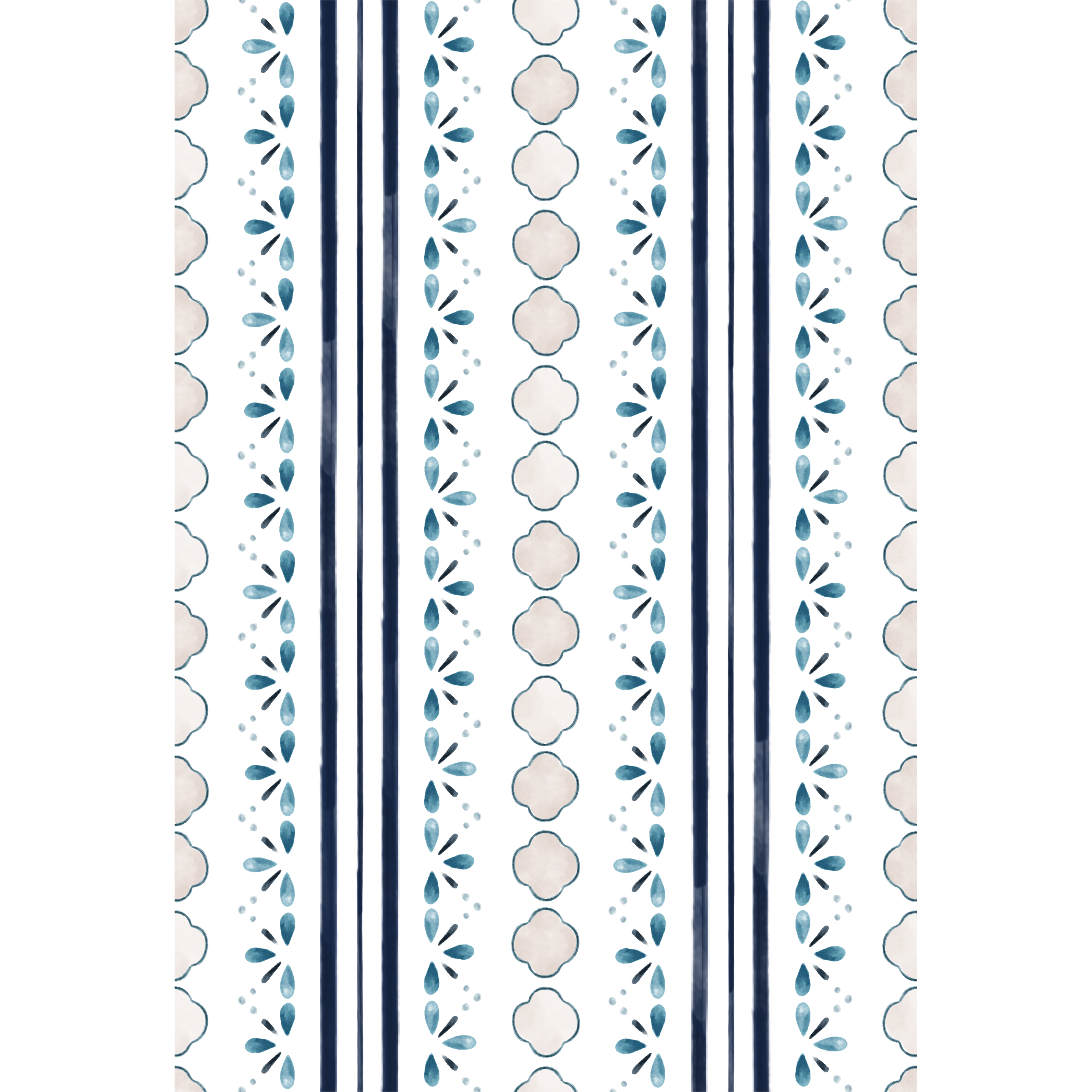 Stratford Wallpaper - White / Denim