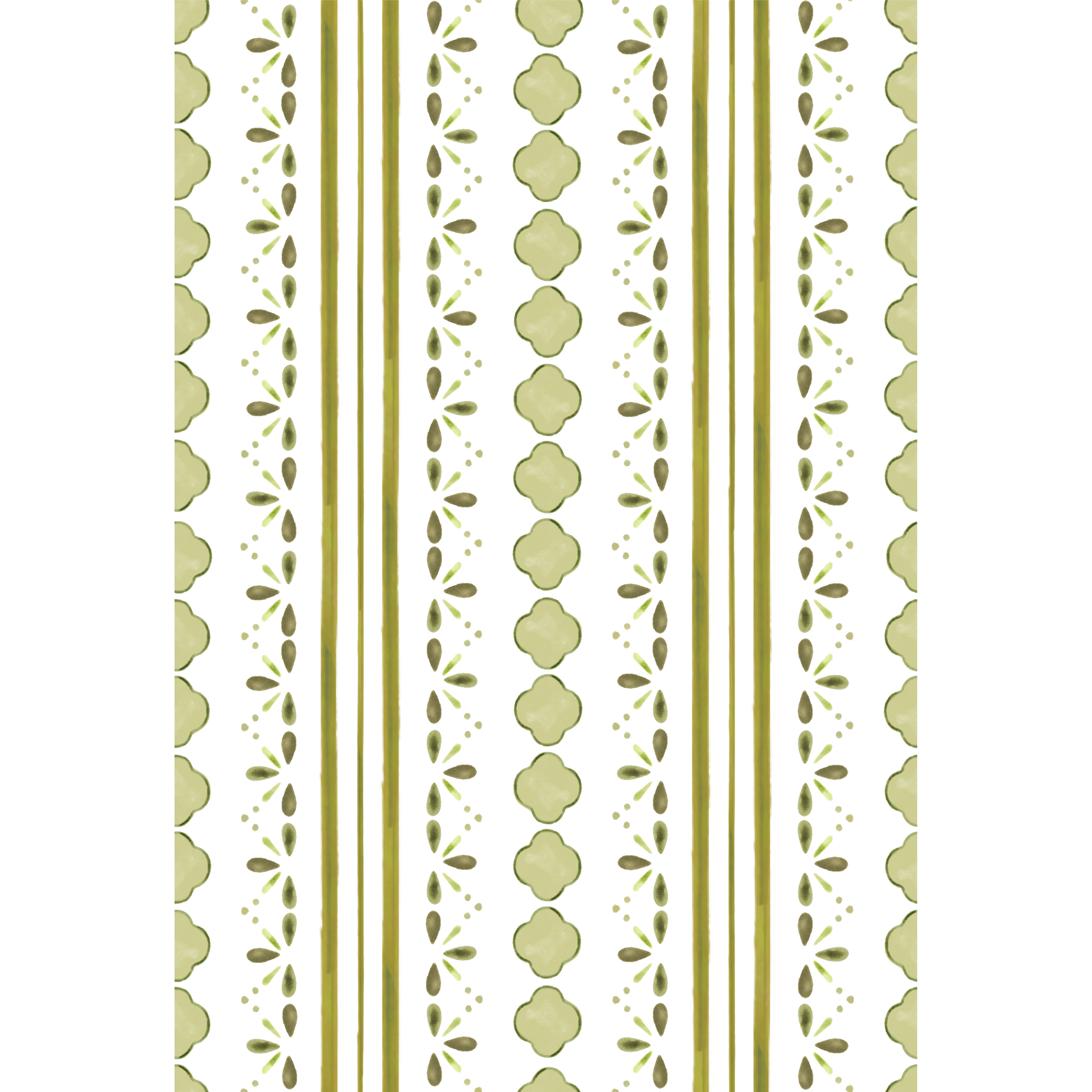 Stratford Wallpaper - White / Fern