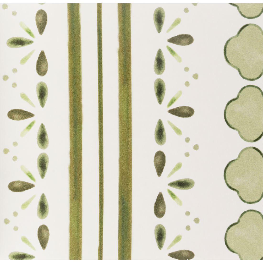 Stratford Wallpaper - White / Fern