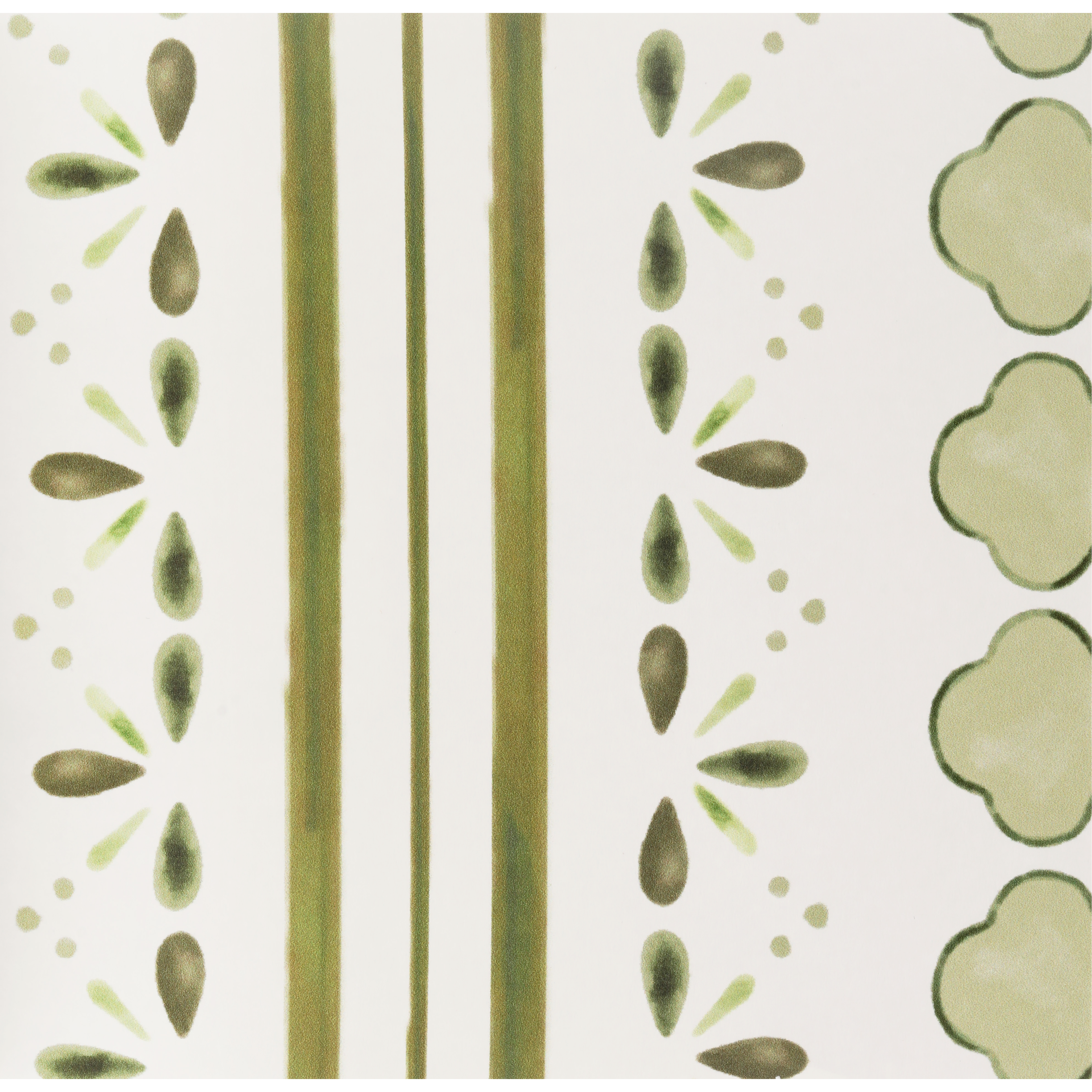 Stratford Wallpaper - White / Fern