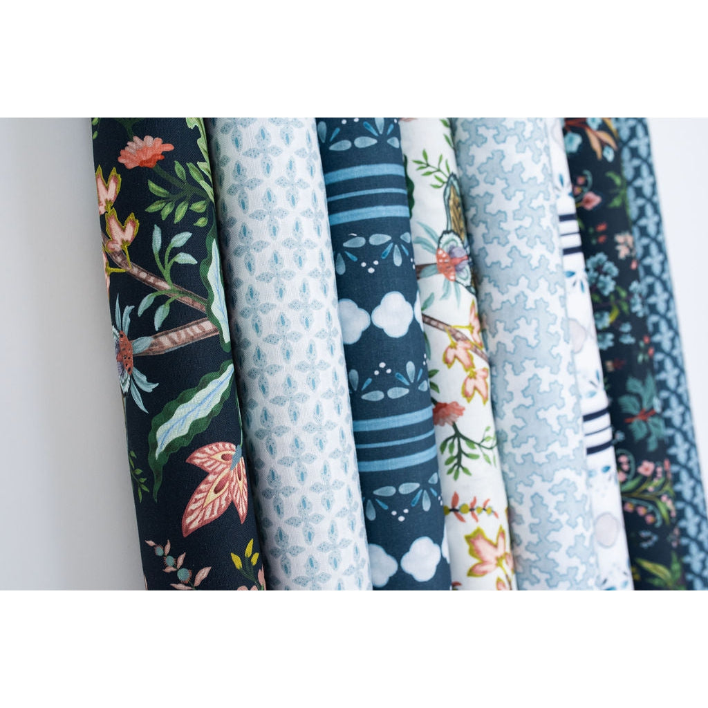 Vera Vine Fabric - Denim
