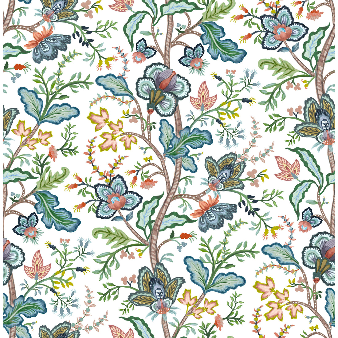 Vera Vine Fabric - White
